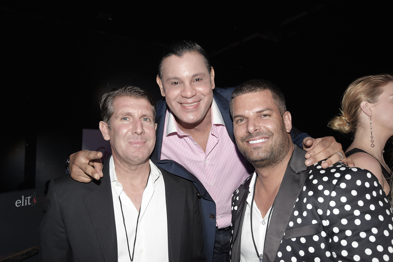 Michael Capponi, Sammy Sosa and Gideon Kimbrell attend InList’s second-anniversary party celebrating Moishe Mana’s birthday on Nov. 30, 2016, in Miami.